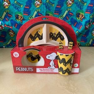 Five piece bamboo fiber dinnerware set